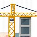 Construction crane icon for installation