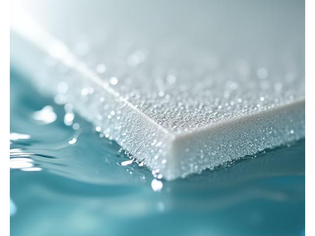 Close-up of durable, UV-resistant water flume material
